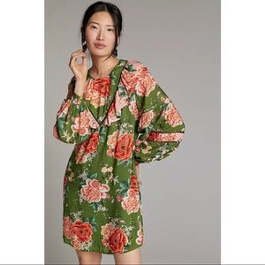 NEW Anthropologie Farm Rio Elinor Ruffle Floral Tunic Dress Small Medium Plus 2X